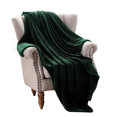 Extra Large Forest Green Fleece Throw Blanket