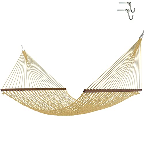 Extra-Wide Tan Duracord Rope Hammock