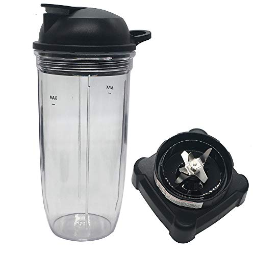Extractor Blade and Personal Jar with Spout Lid - Compatible with Ninja Kitchen System 1200 Watt