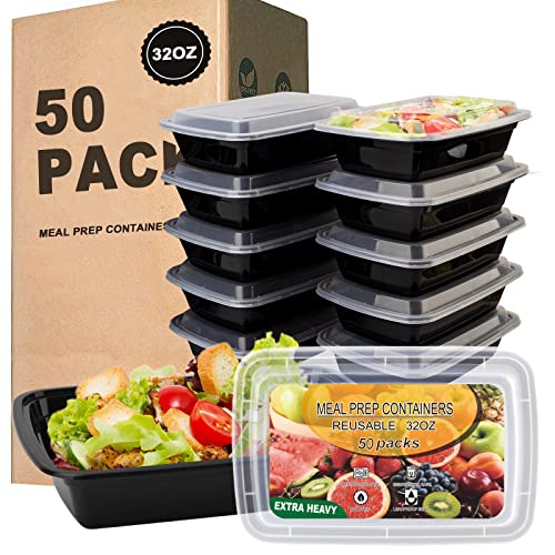 Ezalia 50 Pack- Meal Prep Containers 32oz