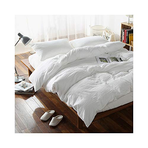 F.Y.Dreams 100% Washed Cotton Duvet Cover for Weighted Blanket