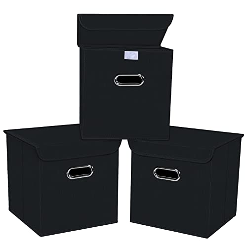 Fabric Storage Cube Bins with Lids Closet Organizers