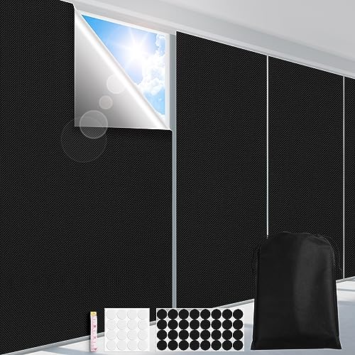 FADOTY 100% Blackout Curtains for Bedroom 118" x 57" Portable Blackout Shades No Drill Travel Blackout Blinds Sunblock Window Cover Black Out Curtains for Nursery Dorm Room Windows