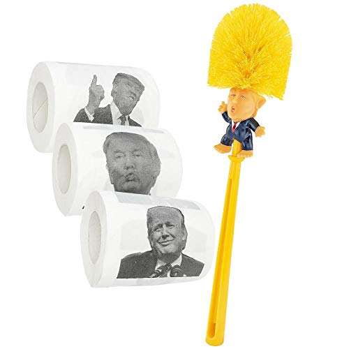 Fairly Odd Novelties Donald Trump Toilet Paper & Bowl Brush Set