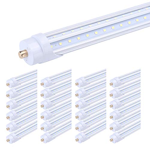  FALANFA T8 LED 8FT 65W, 6000K, Super Bright, Single Pin, 25-pack