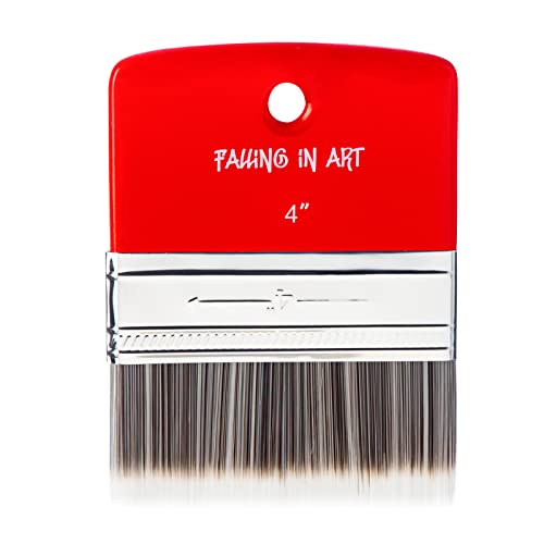 Falling in Art Flat Paddle Paint Brush, Scale Brush for Oil and Acrylic Paints,4 Inch