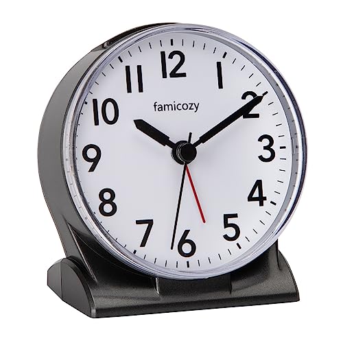 FAMICOZY Small Silent Analog Alarm Clock