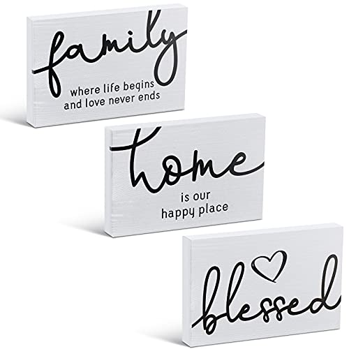 Family Home Blessed Rustic Wood Signs
