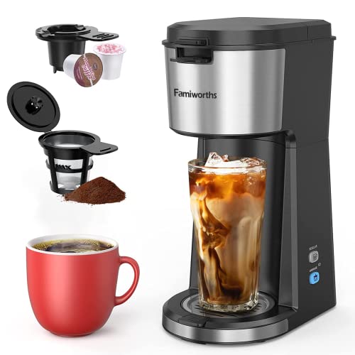 Famiworths Single Serve Iced Coffee Maker for Home, Office, RV