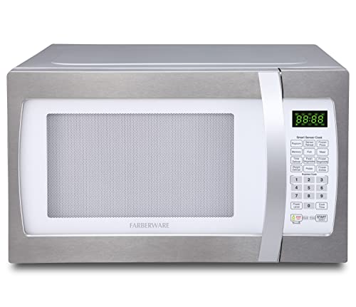 BLACK+DECKER EM031MB11 Digital Microwave Oven with Turntable Push-Button  Door,Child Safety Lock,1000W,1.1cu.ft,Stainless Steel, 1.1 Cu.Ft &  Countertop