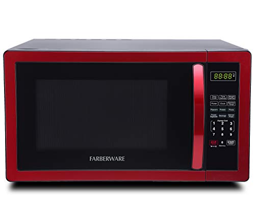 Farberware 1000W 1.1 cu ft LED Microwave - Metallic Red