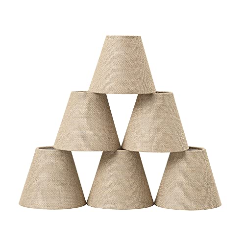 Farmhouse Clip On Chandelier Lamp Shades Set of 6