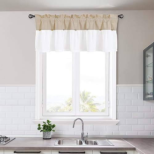 Farmhouse Curtain Valance for Kitchen and Living Room Windows