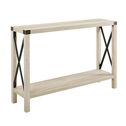 Farmhouse Hallway Entry Home Accent Table (46 Inch, White)