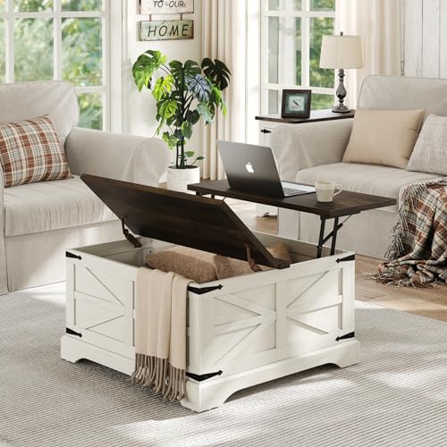 Farmhouse Lift Top Coffee Table with Hidden Storage - Rustic and Versatile