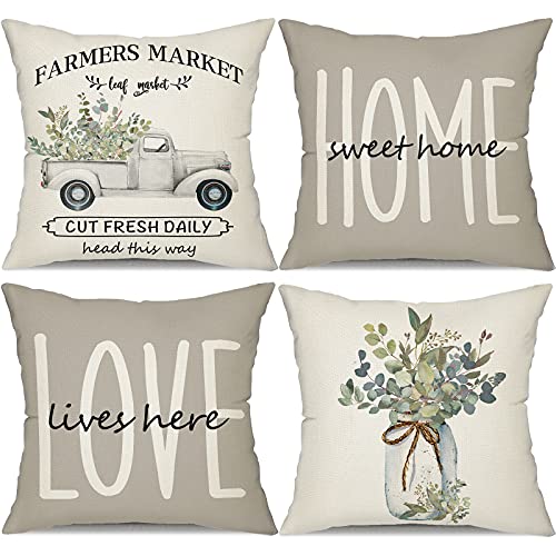 Farmhouse Pillow Covers Set of 4