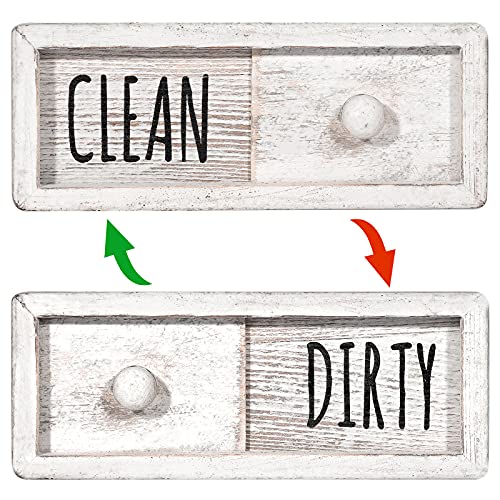 Farmhouse Rustic Wood Clean Dirty Magnet Sign