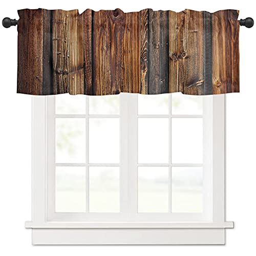Farmhouse Rustic Wood Curtain Valance for Windows