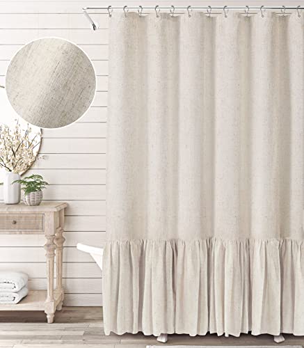 Awellife Boho Sage Green Shower Curtain for Bathroom Stripe Tassel Shower  Curtain 72 X 72 Inches Farmhouse Linen