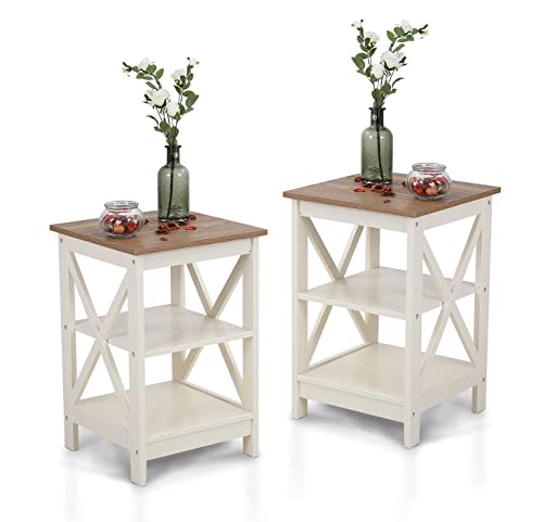 Farmhouse Side Tables with Storage