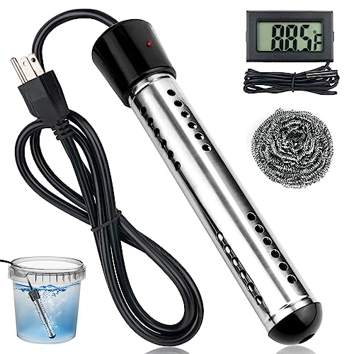 10in 1000W-110V Water Heater Portable Electric Immersion Element Boiler Travel Hot Water Heater 5 Gallon Bucket de Icer Submersible Coil Heavy Duty