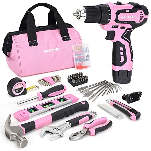 Bielmeier 20V Pink Cordless Drill Set with Lithium-Ion,Charger,3/8