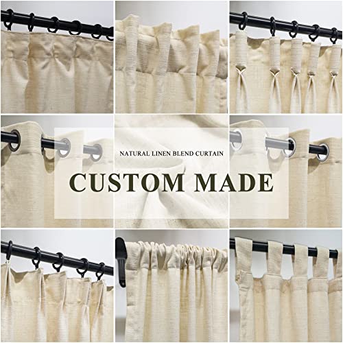 Fcosie Custom Curtain Natural Linen Blend Drape