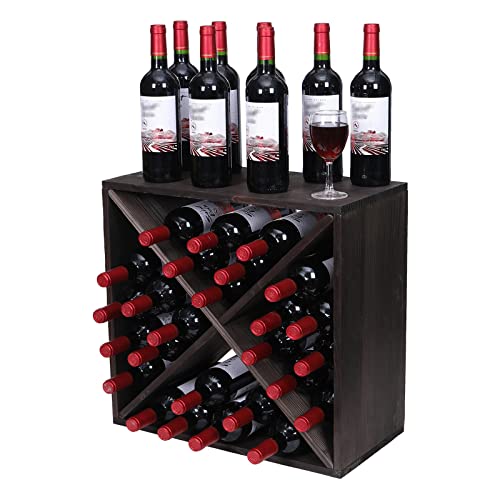 JAXPETY 48 Bottle Stackable Wine Rack, Wooden Wine Holder