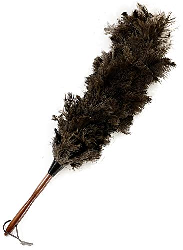 AAYU Soft Ostrich Feather Duster, 24-26 inch, Wooden Handle
