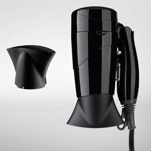 Feather Lightweight Travel Hair Dryer, 1875W Low Noise (Black)