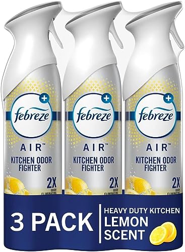 Febreze Kitchen Air Freshener Spray, Fresh Lemon Scent (Pack of 3)