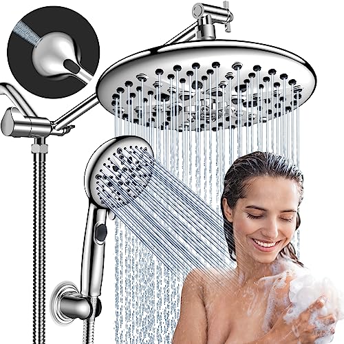 FEELSO Shower Combo: High Pressure Rain Shower with Handheld Spray