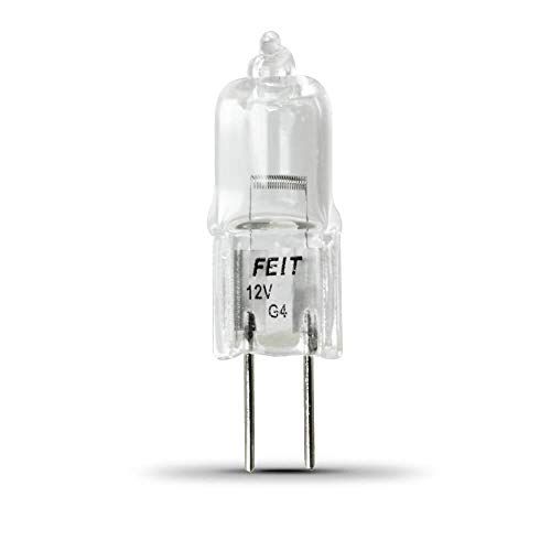 Feit Electric BPQ20T3/RP 20-Watt T3 Halogen Bulb with G4 Bi-Pin Base, Clear, 2800K Warm White, 1.3" H x 0.3" D
