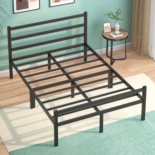 FEMOND 14 Inch Metal Bed Frame with Headboard and Footboard