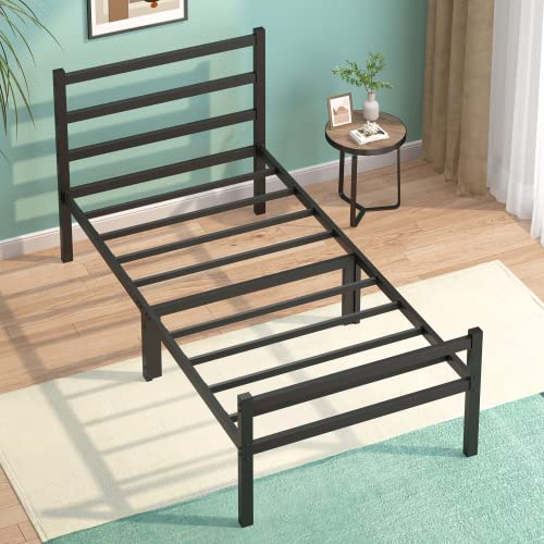 FEMOND Twin Bed Frame with Headboard: Sturdy, Stylish, and Silent