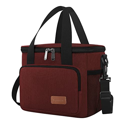 Femuar Insulated Lunch Bag for Work Office Picnic - Red