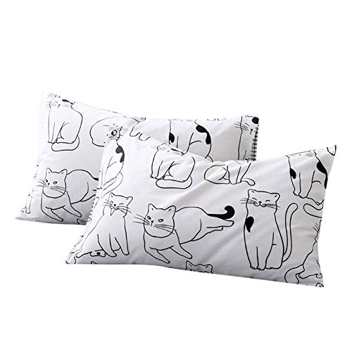 FenDie Reversible Cat Printed Pillow Covers