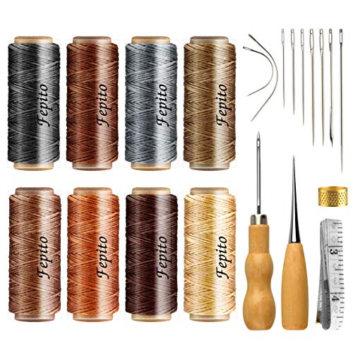 FEPITO Leather Waxed Thread Sewing Kit