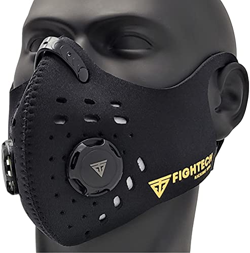 FIIGHTECH Reusable Face Mask with Air Filtration (Large, Black)