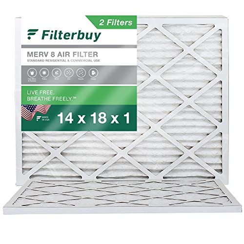 Filterbuy 14x18x1 MERV 8 Air Filter (2-Pack)