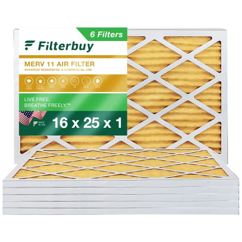 Filterbuy 16x25x1 Air Filter MERV 11 Allergen Defense