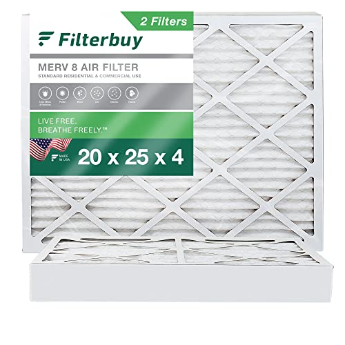 Filterbuy 20x25x4 Air Filter MERV 8 Dust Defense (2-Pack)