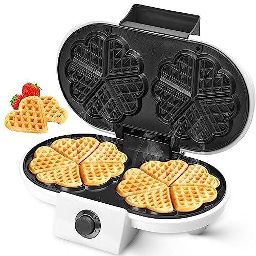 FineMade Double Heart Shaped Waffle Maker