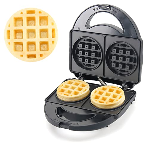 FineMade Mini Waffle Maker: 4 Inch Dual Non-Stick Surfaces