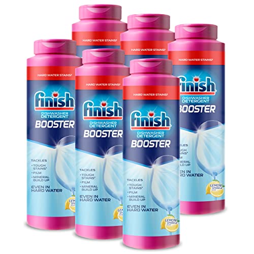 Finish Hard Water Lemon Sparkle Dishwasher Booster 14oz (Pack of 6)