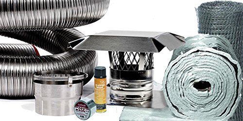 Pre-Insulated Chimney Liner Kit, Flexible Stainless Steel
