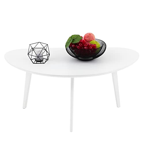 FIRMINANA Small White Oval Coffee Table