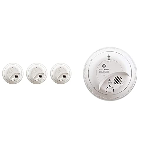 FIRST ALERT Hardwired Smoke & CO Detectors with Battery Backup, 4 Pack