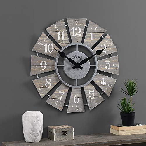 FirsTime & Co. Gray Numeral Windmill Wall Clock