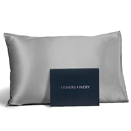 Fishers Finery 100% Pure Silk Pillowcase, Good Housekeeping Winner, Silver
